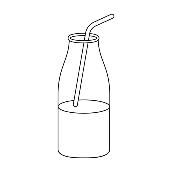 Іконка рідкого йогурту в контурному стилі ізольована на білому тлі. Молоко символ запас Векторні ілюстрації . — стоковий вектор