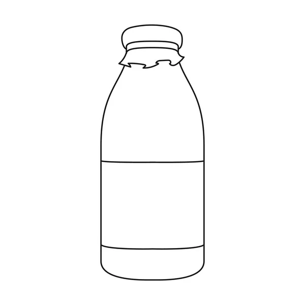 Icona del latte in bottiglia in stile contorno isolato su sfondo bianco. Illustrazione del vettore stock simbolo del latte . — Vettoriale Stock