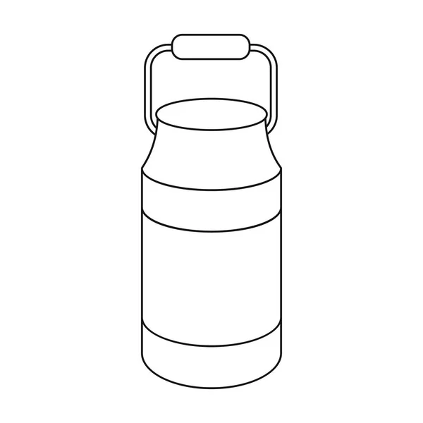 Icona lattine di latte in stile contorno isolato su sfondo bianco. Illustrazione del vettore stock simbolo del latte . — Vettoriale Stock