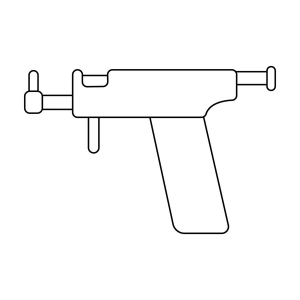 Icono de pistola perforante de oído en estilo de contorno aislado sobre fondo blanco. Tatuaje símbolo stock vector ilustración . — Vector de stock