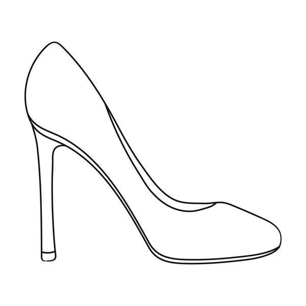 Icono de stiletto en estilo de contorno aislado sobre fondo blanco. Zapatos símbolo stock vector ilustración . — Archivo Imágenes Vectoriales