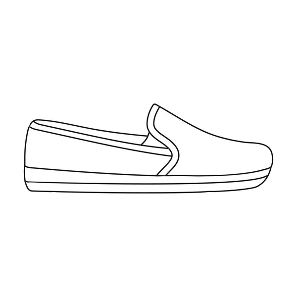 Mokassin-Symbol im Umrissstil isoliert auf weißem Hintergrund. Schuhe symbol stock vektor illustration. — Stockvektor