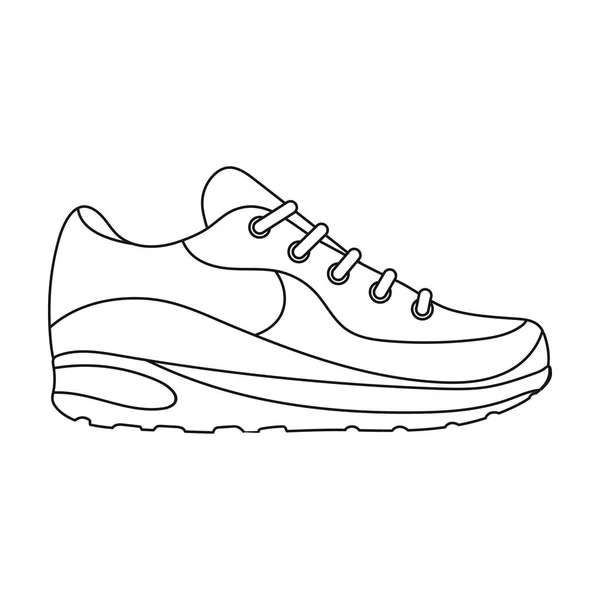 Sneakers icon in outline style isolated on white background. Shoes symbol stock vector illustration. — Stock Vector