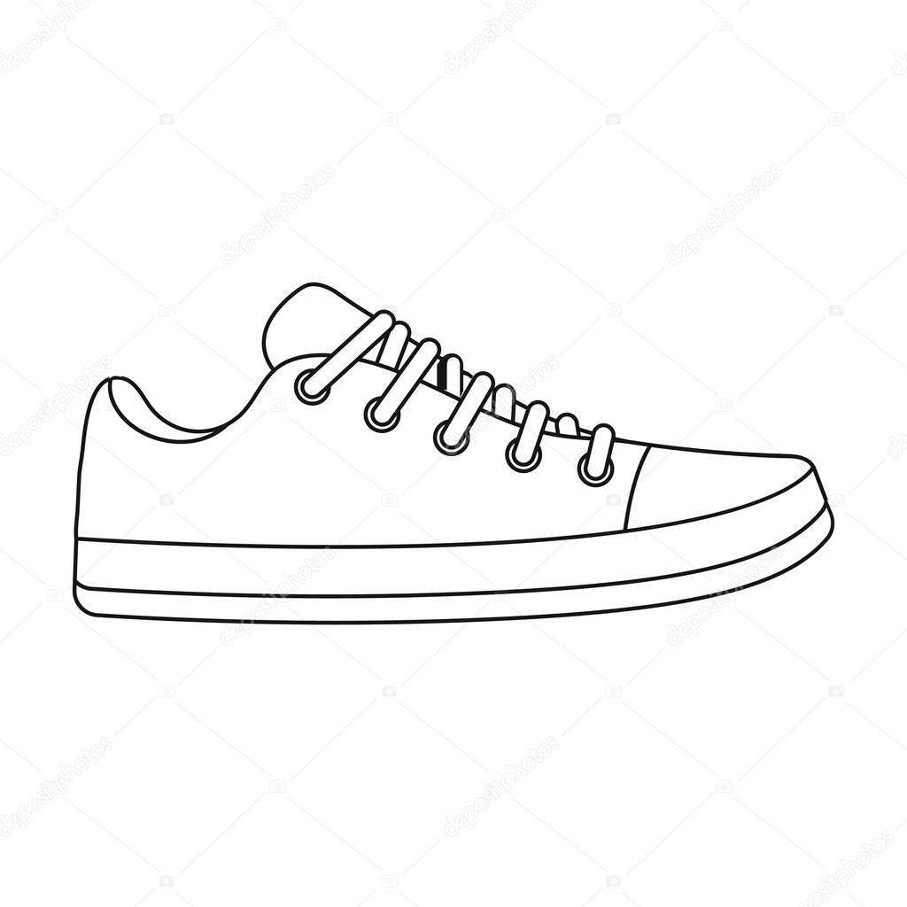 Gumshoes icon in outline style isolated on white background. Shoes symbol vector illustration.