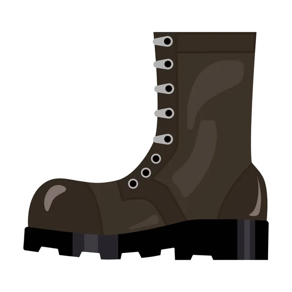 Armée bottes de combat icône dans le style dessin animé isolé sur fond blanc. Illustration vectorielle du symbole militaire et militaire — Image vectorielle