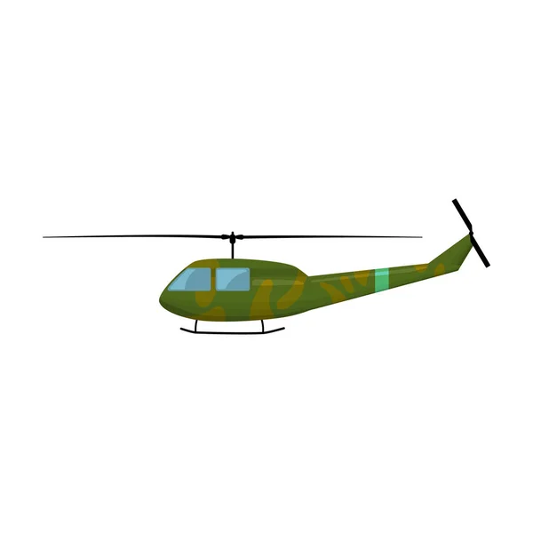 Militär helikopter ikonen i tecknad stil isolerad på vit bakgrund. Militären och armén symbol lager vektorillustration — Stock vektor