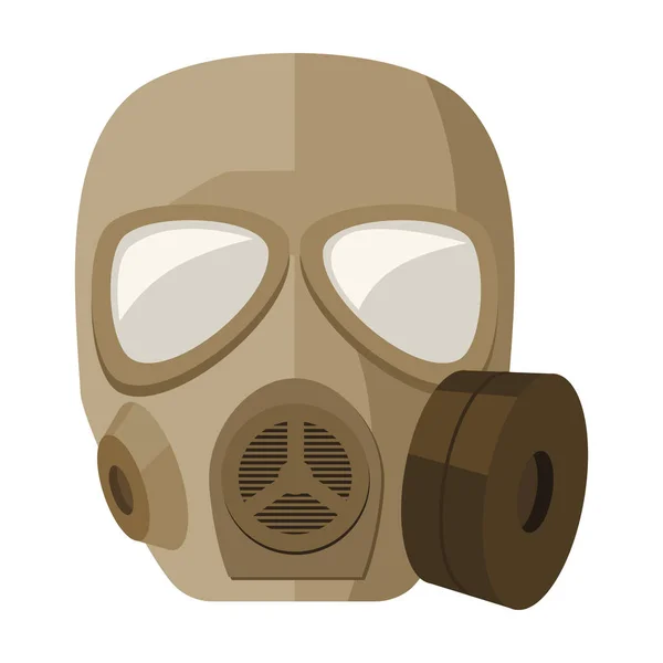 Leger gasmasker pictogram in cartoon stijl geïsoleerd op een witte achtergrond. Leger en leger symbool voorraad vectorillustratie — Stockvector