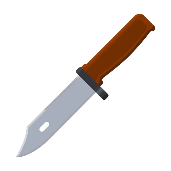 Ícone de faca de combate militar em estilo cartoon isolado no fundo branco. Ilustração de vetor de estoque de símbolo militar e exército — Vetor de Stock