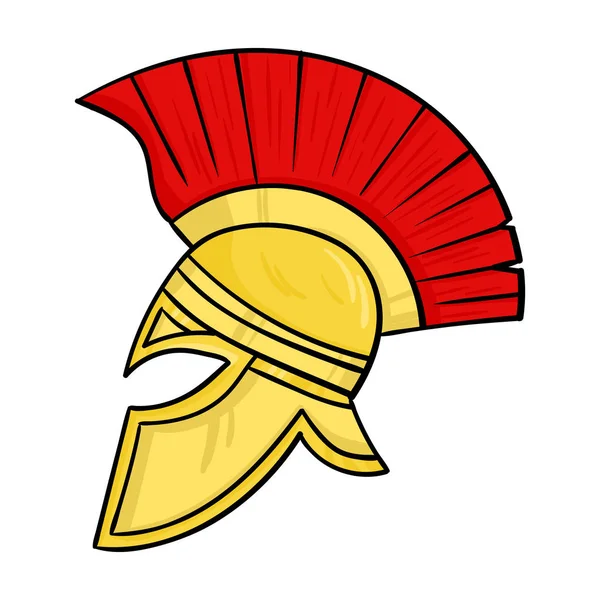 Roman soldiers helmet icon in cartoon style isolated on white background. Italy country symbol stock vector illustration. — Stock Vector