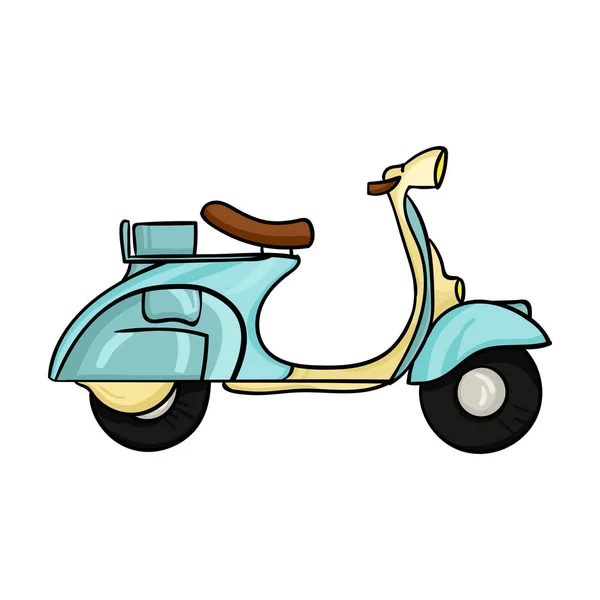 Scooter italiano de Italia icono en estilo de dibujos animados aislado sobre fondo blanco. Italia país símbolo stock vector ilustración . — Archivo Imágenes Vectoriales