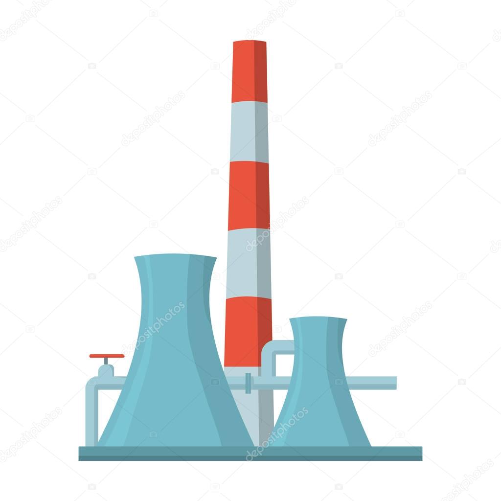 Oil refinery factory icon in cartoon style isolated on white background. Oil industry symbol vector illustration.