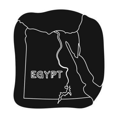 Mısır topraklarında simgesinde siyah stil beyaz arka plan üzerinde izole. Antik Mısır sembolü hisse senedi vektör çizim.