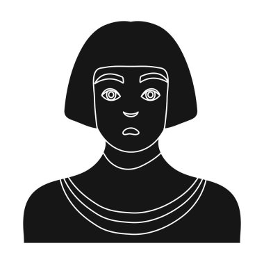 Mısır adam simge siyah stil beyaz arka plan üzerinde izole içinde. Antik Mısır sembolü hisse senedi vektör çizim.