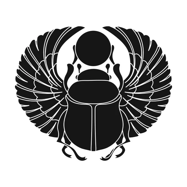 Bokböceği simgesinde siyah stil beyaz arka plan üzerinde izole. Antik Mısır sembolü hisse senedi vektör çizim.