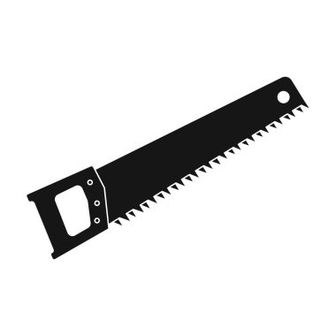 El simge siyah stil beyaz arka plan üzerinde izole içinde gördüm. Kurmak ve sembol stok vektör çizim onarma.