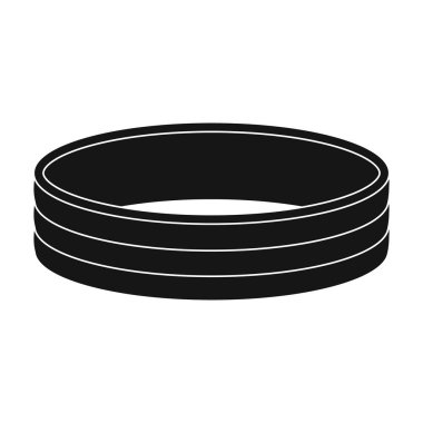 Altın yüzük simge siyah stil beyaz arka plan üzerinde izole içinde. Takı ve Aksesuar sembol stok vektör çizim.