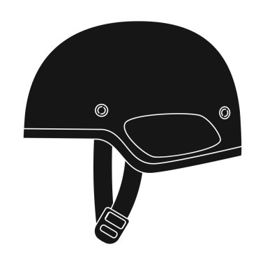 Ordu kask simge siyah stil beyaz arka plan üzerinde izole içinde. Askeri ve ordu sembol stok vektör çizim