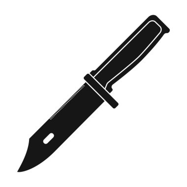Askeri savaş bıçak simge siyah stil beyaz arka plan üzerinde izole içinde. Askeri ve ordu sembol stok vektör çizim