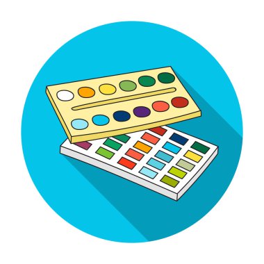 Düz stil beyaz arka plan üzerinde izole suluboya boya simgesini. Sanatçı ve sembol stok vektör çizim çizim.