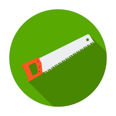 El düz stil beyaz arka plan üzerinde izole simgesinde gördüm. Kurmak ve sembol stok vektör çizim onarma.