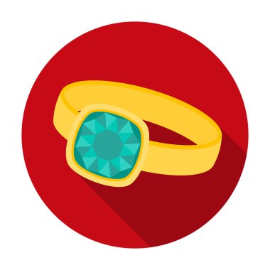 Beyaz arka plan üzerinde izole düz stilde gümüş yüzük simgesi. Takı ve Aksesuar sembol stok vektör çizim.