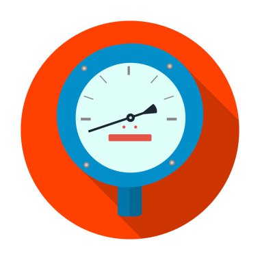Petrol Manometre simgesini düz stil beyaz arka plan üzerinde izole. Petrol sanayi sembol stok vektör çizim.