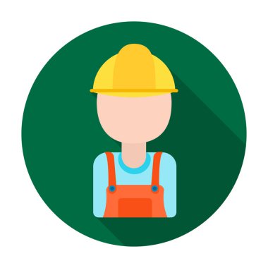 Petrol işçisi simgesini düz stil beyaz arka plan üzerinde izole. Petrol sanayi sembol stok vektör çizim.