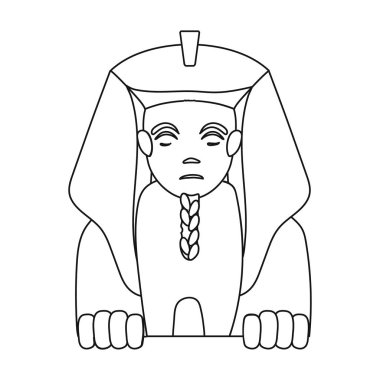 Sfenks simgesi beyaz arka plan üzerinde izole anahat tarzı. Antik Mısır sembolü hisse senedi vektör çizim.