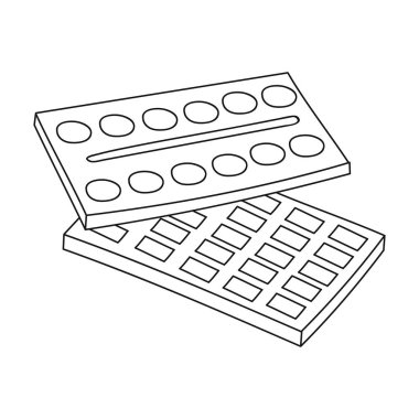 Suluboya boya simgesi beyaz arka plan üzerinde izole anahat tarzı. Sanatçı ve sembol stok vektör çizim çizim.