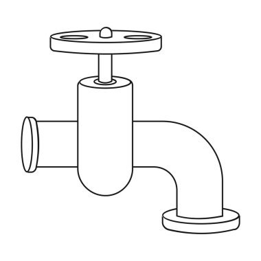 Beyaz arka plan üzerinde izole anahat tarzı simgesine dokunun. Kurmak ve sembol stok vektör çizim onarma.