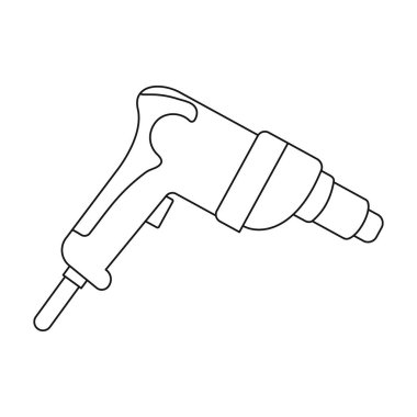 Matkap simgesi beyaz arka plan üzerinde izole anahat tarzı. Kurmak ve sembol stok vektör çizim onarma.