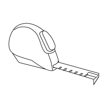 Mezura simgesi beyaz arka plan üzerinde izole anahat tarzı. Kurmak ve sembol stok vektör çizim onarma.