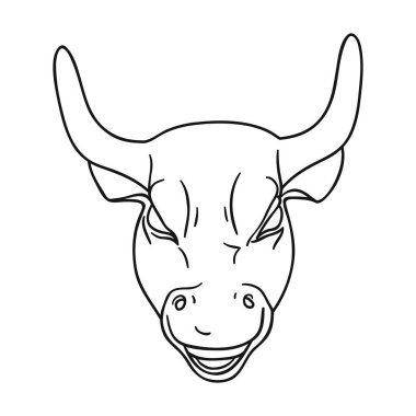 Şarj boğa simge beyaz arka plan üzerinde izole anahat tarzı. Para ve Finans sembol stok vektör çizim.