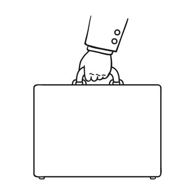 Evrak Çantası'nı simgesi beyaz arka plan üzerinde izole anahat tarzı. Para ve Finans sembol stok vektör çizim.