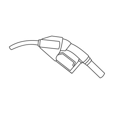 Yakıt meme simgesi beyaz arka plan üzerinde izole anahat tarzı. Petrol sanayi sembol stok vektör çizim.