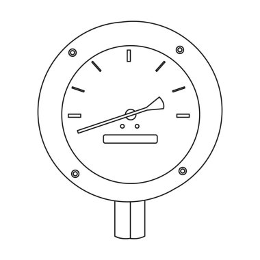 Petrol Manometre simgesi beyaz arka plan üzerinde izole anahat tarzı. Petrol sanayi sembol stok vektör çizim.