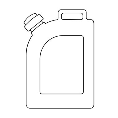 Petrol bidon simgesi beyaz arka plan üzerinde izole anahat tarzı. Petrol sanayi sembol stok vektör çizim.