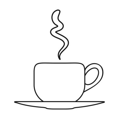 Kahve fincanı simge beyaz arka plan üzerinde izole anahat tarzı. Restoran sembol stok vektör çizim.
