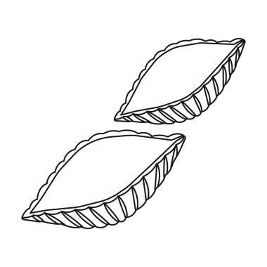 Beyaz arka plan üzerinde izole anahat tarzı Conchiglie makarna simgesi. Makarna sembol stok tür illüstrasyon vektör.