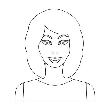 Sarışın simgesi beyaz arka plan üzerinde izole anahat tarzı. Kadın sembol stok vektör çizim.