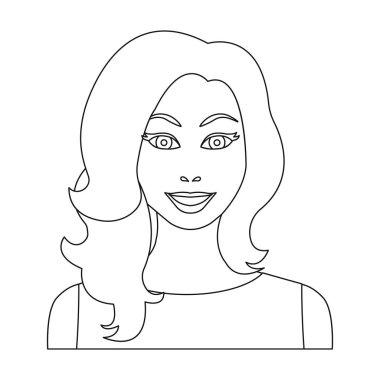 Readhead kadın simgesi beyaz arka plan üzerinde izole anahat tarzı. Kadın sembol stok vektör çizim.