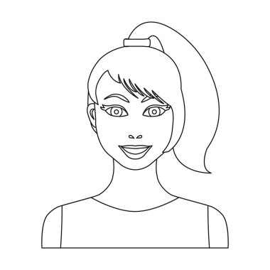 Esmer simgesi beyaz arka plan üzerinde izole anahat tarzı. Kadın sembol stok vektör çizim.