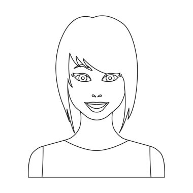 Sarışın simgesi beyaz arka plan üzerinde izole anahat tarzı. Kadın sembol stok vektör çizim.