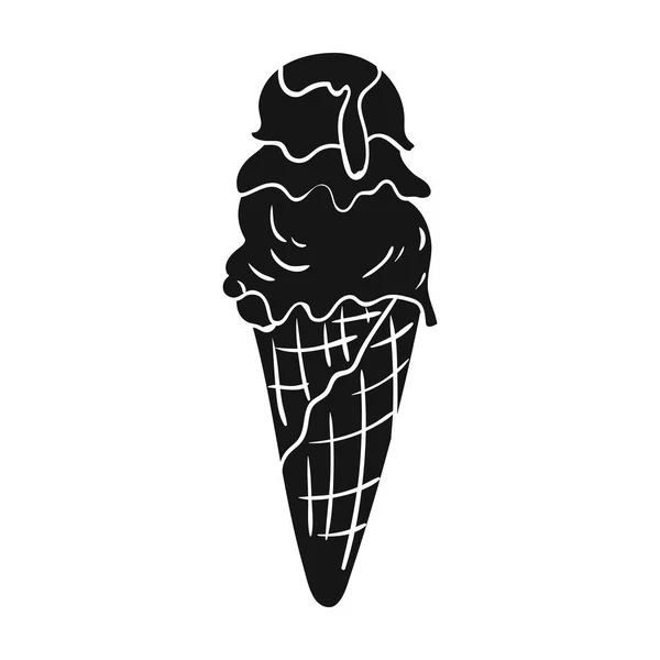 Icono de gelato italiano en estilo negro aislado sobre fondo blanco. Italia país símbolo stock vector ilustración . — Archivo Imágenes Vectoriales