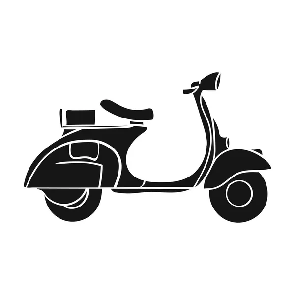 Scooter italiano de Italia icono en estilo negro aislado sobre fondo blanco. Italia país símbolo stock vector ilustración . — Archivo Imágenes Vectoriales