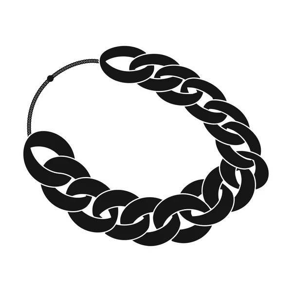 Icono de cadena de joyería en estilo negro aislado sobre fondo blanco. Joyería y accesorios símbolo stock vector ilustración . — Vector de stock