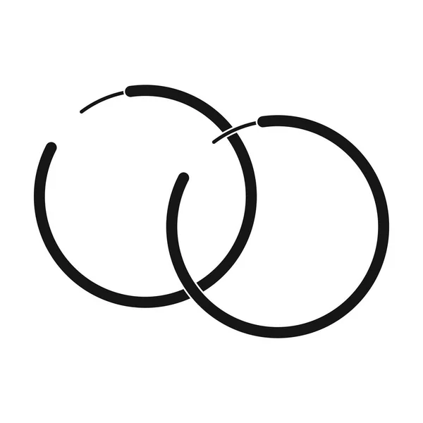 Creolen-Symbol im schwarzen Stil isoliert auf weißem Hintergrund. Schmuck und Zubehör Symbol Aktienvektor Illustration. — Stockvektor