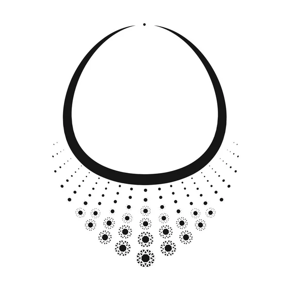 Ketting met diamant pictogram in zwarte stijl geïsoleerd op een witte achtergrond. Sieraden en accessoires symbool voorraad vectorillustratie. — Stockvector