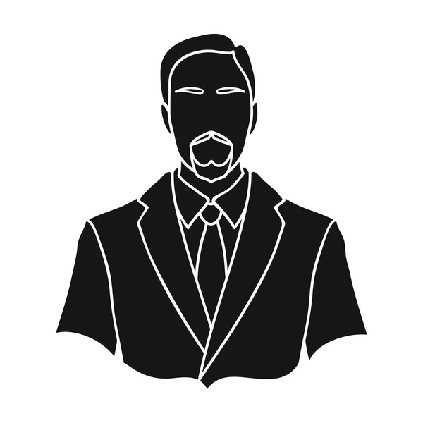 Icona uomo d'affari in stile nero isolato su sfondo bianco. Illustrazione vettoriale del simbolo monetario e finanziario . — Vettoriale Stock