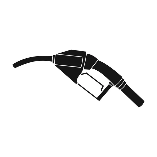Üzemanyag fúvóka ikonjára fekete stílus elszigetelt fehér background. Olaj ipar szimbólum vektor stock illusztráció. — Stock Vector